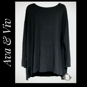 Ava & Viv Tops - Ava & Viv Solid Black Long Sleeve Top Size 4X NWTS Ava & Viv Tops - Ava & Viv Solid Black Long Sleeve Top Size 4X NWTS